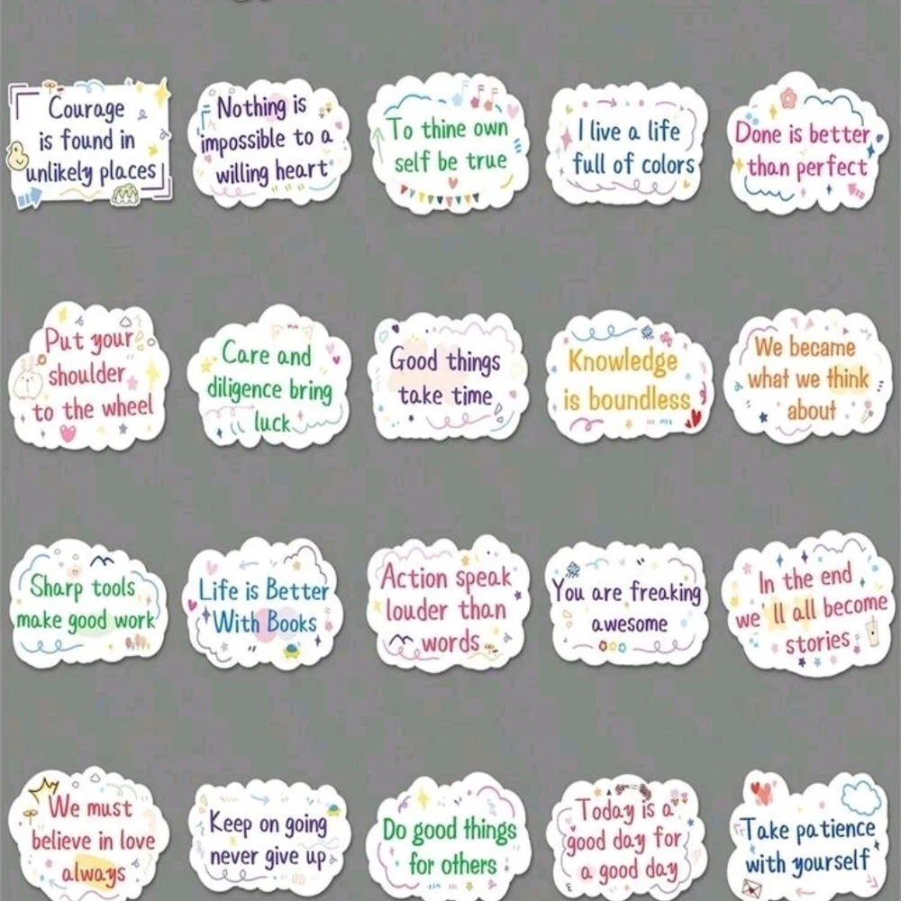 Inspirational Short Sentences Graffiti 50 Individual Stickers